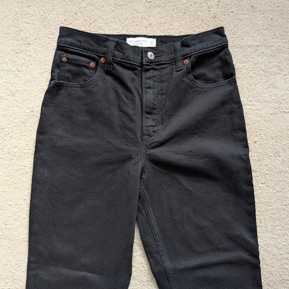 Abercrombie & Fitch 90's Straight Ultra High Rise Denim Jeans 27/4S - Picture 2 of 14